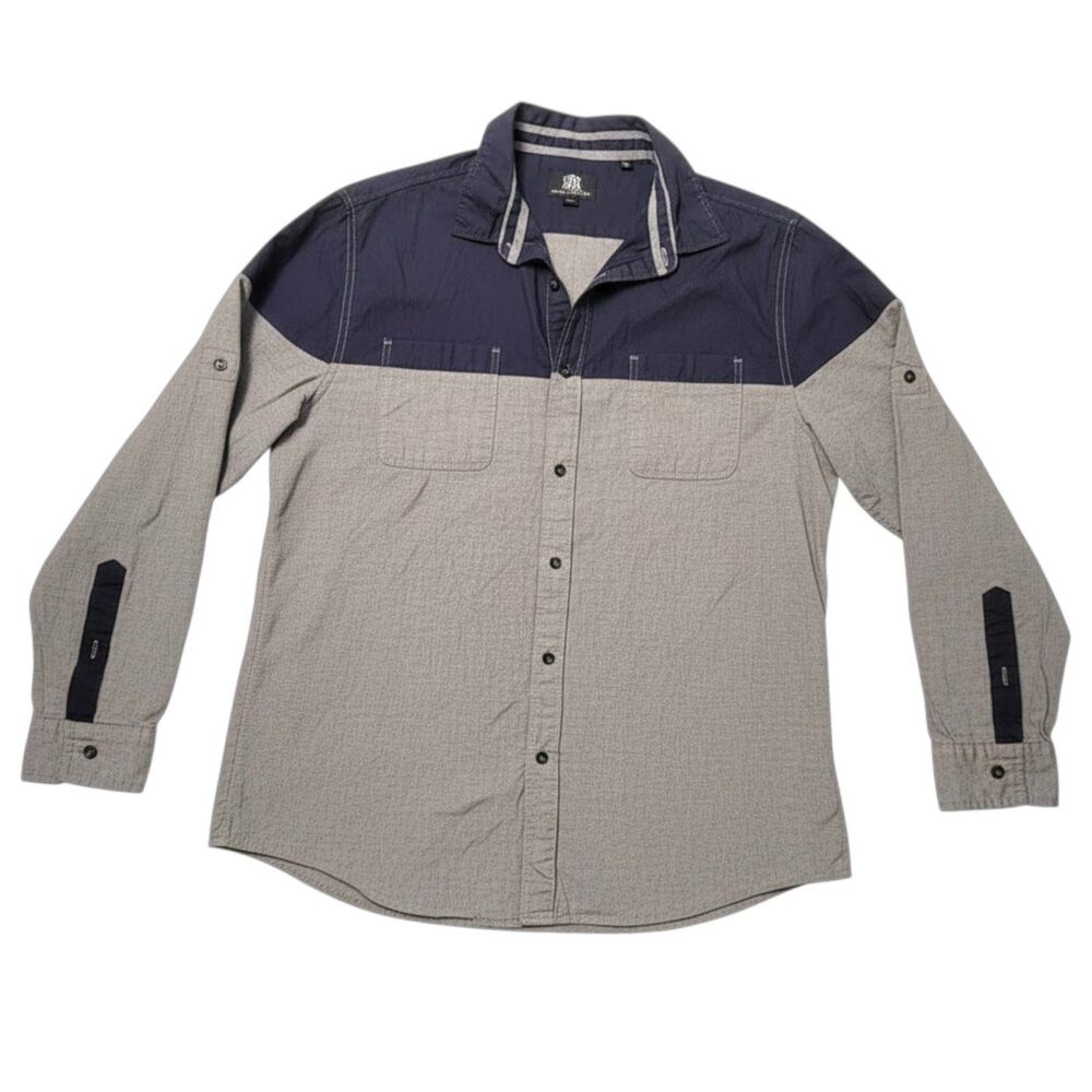 Rock & Republic Shirt Men's XL Button Down Roll Tab Western Rockabilly Party